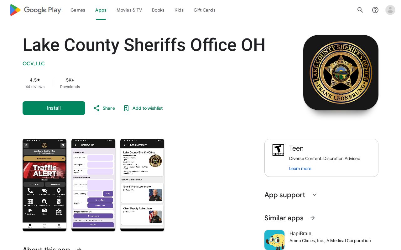 Lake County Sheriff official app recent arrest information source
