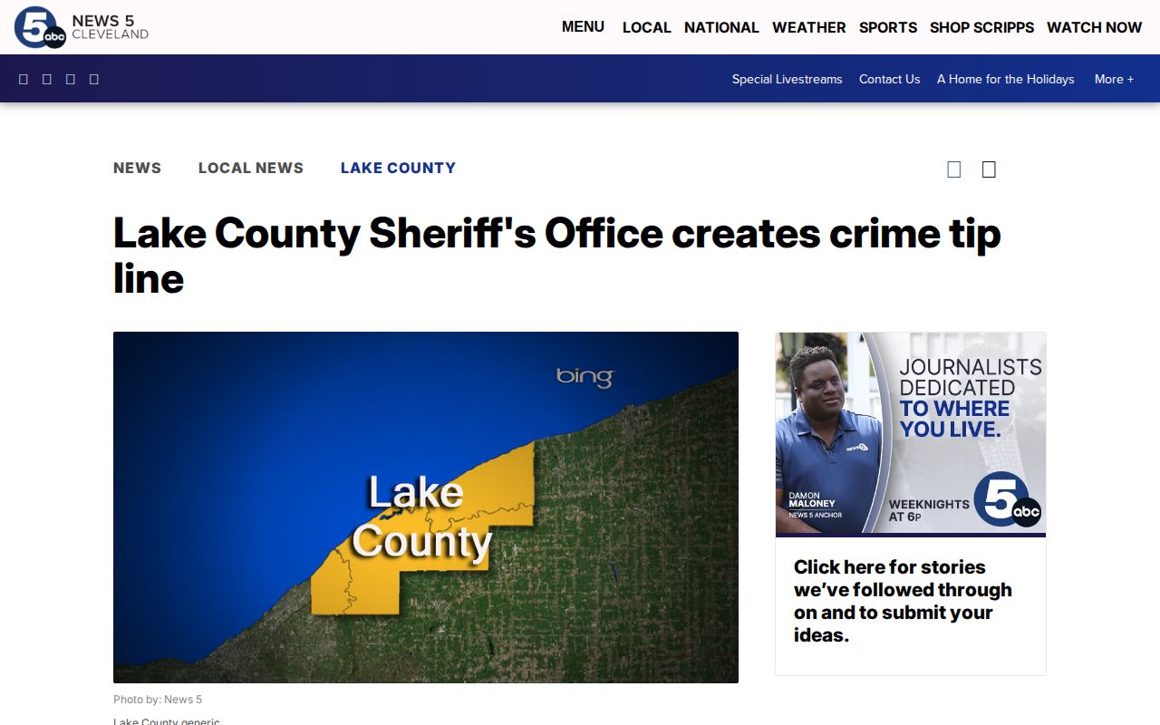 Lake County crime-news record source capture from News 5 Cleveland